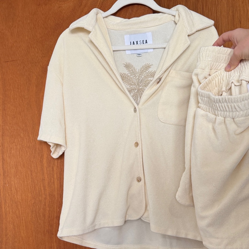 Jaxsea Cream Terrycloth Lounge Set